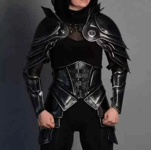 Lady Larp Hunter Blackened Steel Full Body Armor Suit - Medieval Female Armor - Picture 1 of 4