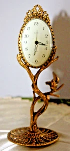 GLOBE German figural brass color metal mechanical clock CIRCA 1940s - Picture 1 of 10