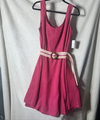 jones studio pink belted tank summer dress Plus size 16W A-line, NWT - Image 1 of 4