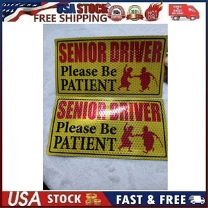 Tallew 2 Pieces Elderly Driver Car Magnet Reflective Senior Driver Magnet Signs - Picture 1 of 13
