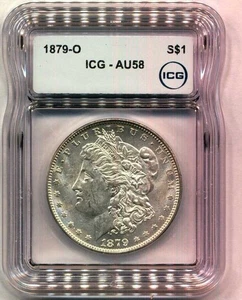 1879-O Morgan Silver Dollar $1 ICG AU58 LOOKS BU - Picture 1 of 2