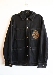Versace Black/Gold Denim Jacket MSRP $1750 Size XXL (54) - Picture 1 of 5