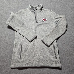 Kansas City Chiefs Youth 1/4 Zip Pullover Gray Medium Outerstuff NFL Fleece - Picture 1 of 8