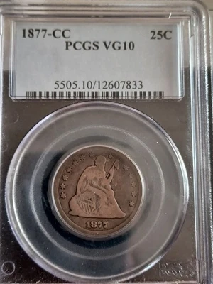 1877 CC Quarter  PCGS VG10 - Image 1 of 3