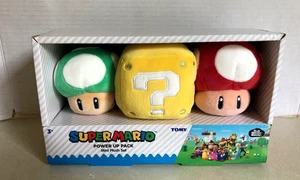 Nintendo Super Mario power up 3 pack mini Plush set Mushroom, Question Block - Picture 1 of 7
