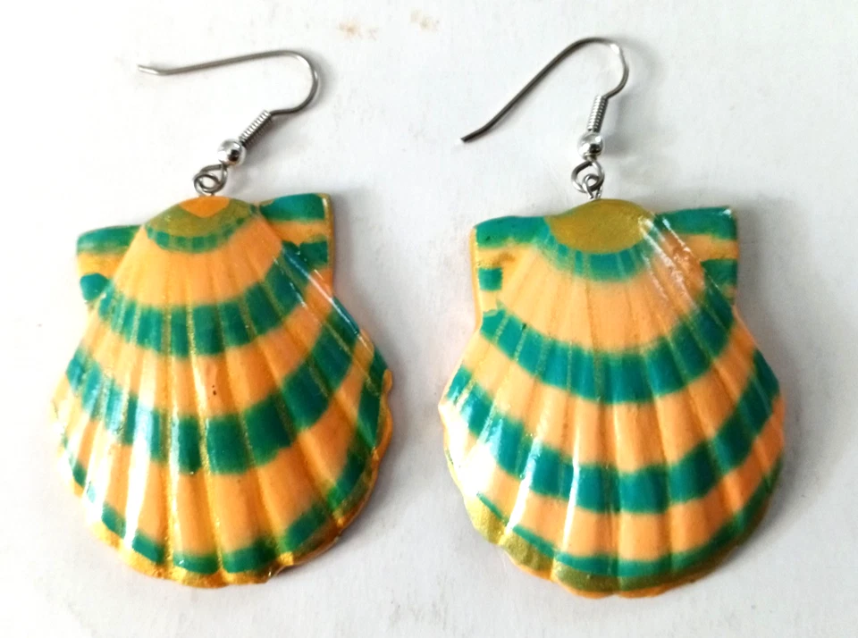 Earrings Whimsical Hand painted From Bali  - Image 1 of 1