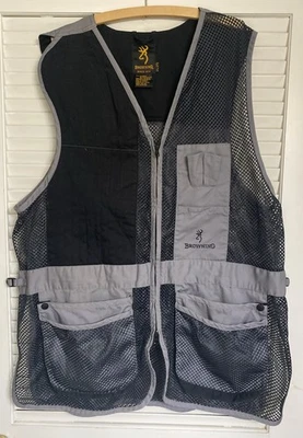 Browning Game Vest Men's Gray Black Padded Shoulder - Shooting Bird Hunting 2XL - Image 1 of 4