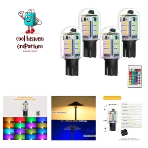 Outdoor RGB LED Bulbs with Remote: 4 Pack T10, Enhance Your Holiday Lighting - Picture 1 of 9