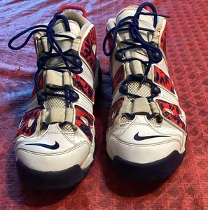 Nike Air More Uptempo Red Navy Camo Size 12 - Picture 1 of 16