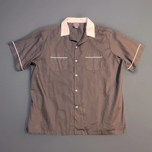 Hilton Bowling Hemd Herren XL schwarz weiß Retro Rockabilly zweifarbig Knopfleiste - Bild 1 von 3