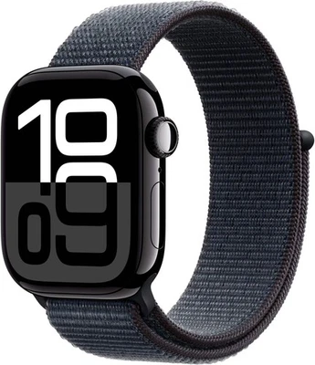 Apple Watch Gen 10 Series 10 42mm Jet Black Aluminum - Ink Sport Loop MWWG3LW/A - Image 1 of 2