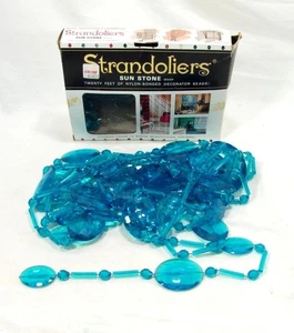De Colección Strandoliers Turquesa Piedra Sol 20 ft Decorador Puerta Cuentas Cortinas Retro - Imagen 1 de 12
