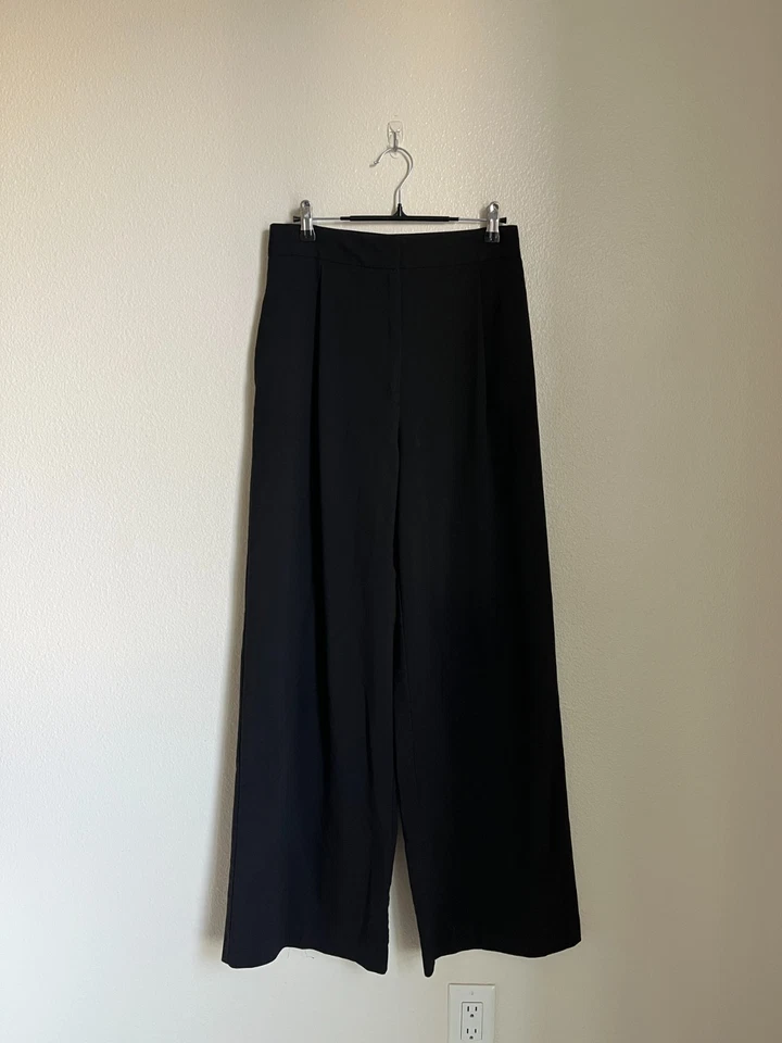 Zara Women's Masculine Wide-Leg Trousers in Black Size MEDIUM - Image 1 of 4