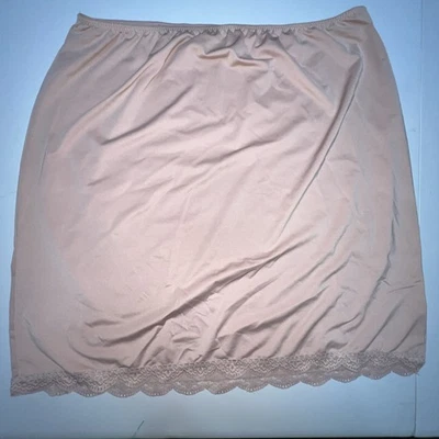 George Half Slip Mujer XL Beige Poliéster Spandex Borde de Encaje Suave Foto 1 de 4