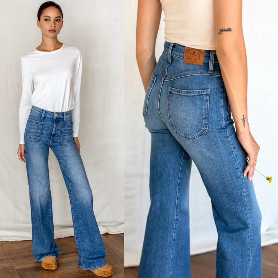 Jeans Emerson Fry Twin Doves Treasure Bell Acampanados Denim Azul Talla 30 Usados en Excelente Condición Foto 1 de 4