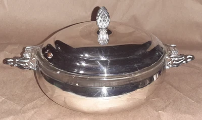 Plato para servir cubierto de plata The Sheffield Silver Company Pyrex 20 oz Foto 1 de 4
