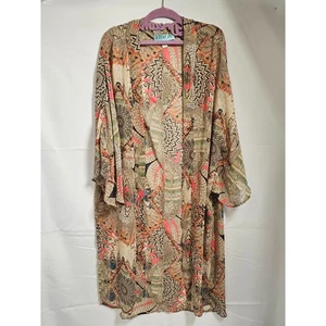 Aina Be - Kimono braun und rosa Paisley Bohemian Print Größe M - Bild 1 von 8