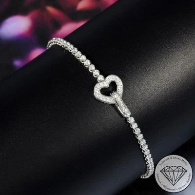 Wert 3870 € Brillant Herz Armband (1,00 carat) in 900 Platin - Bild 1 von 4