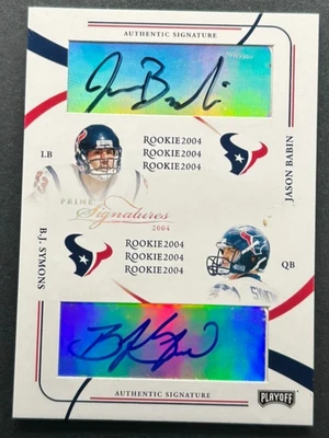 Playoff 2004 - Jason Babin & BJ Symons #108 Houston Texans - RC Dual AUTO /199 - Imagem 1 de 2