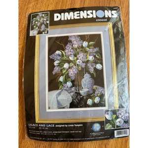 Dimensions Lilacs And Lace Crewel Embroidery Kit #1529 NEW & Sealed 12 X 16 - Picture 1 of 3