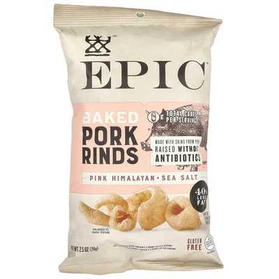 Baked, Pork Rinds, Pink Himalayan + Sea Salt, 2.5 oz (70 g) - Image 1 of 2