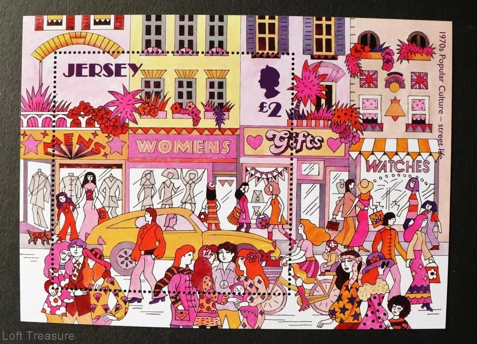 Jersey Stamps "Pop Culture 1970's" MNH £2 Miniature Sheet 2019 - Image 1 of 1