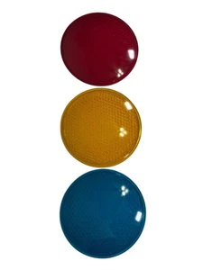 Set lenti grandangolari vintage KOPP segnale stradale ROSSO GIALLO VERDE 12 pollici TL 4956 - Foto 1 di 5