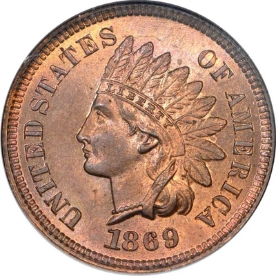 1869/69 1C Snow-3d Indian Cent NGC MS66RB (PHOTO SEAL) - Image 1 of 3