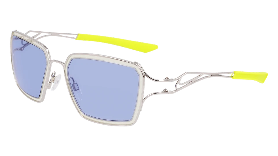 Nike VEIL PRISM EV-24049 041 Silver & Neon Sunglasses with Blue Lenses