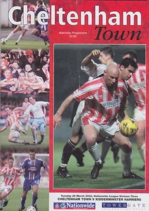 Football Programme>CHELTENHAM TOWN v KIDDERMINSTER HARRIERS Mar 2002 - Picture 1 of 1