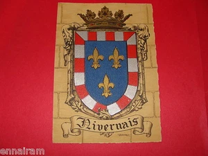 Escudo de armas Nivernais Francia cromolitografo sin usar postal 1944 crest - Imagen 1 de 1