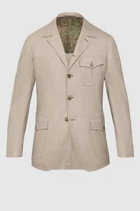 STILE LATINO handmade cashmere jersey suit $5900 US 38 EU 48 stretch Beige - Picture 1 of 6