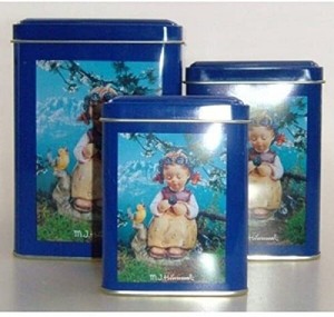 TEEDOSE 3er Satz Motiv Hummel blau