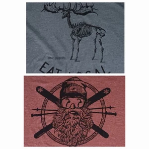 Idaho Ski Hippie Deer Skeleton 2 t-shirt lot Escape Outdoors NEW nwot - Picture 1 of 10