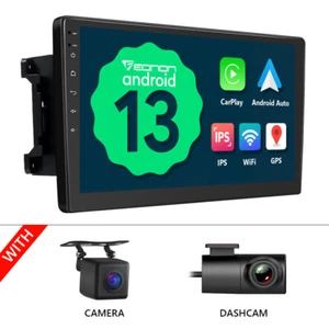 CAM+DVR+Android 13 Car Stereo Radio GPS Nav WiFi CarPlay For Jeep Dodge Chrysler - Picture 1 of 22