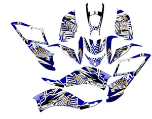 All Years RAPTOR 125 MAYHEM Blue Senge Graphics Kit Compatible with Yamaha - Picture 1 of 7