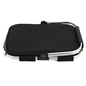 (Black 45x26x25cm)Folding Picnic Basket Handheld Portable Picnic Bag Large Ca - Picture 1 of 3