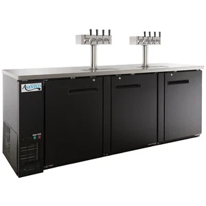 (2) Four Tap Kegerator Beer Dispenser - Black, (3) 1/2 Keg Capacity - Picture 1 of 6