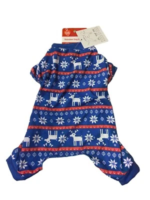 Christmas Holiday Dog Blue Pajama-Size-S New - Image 1 of 3