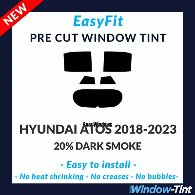 EasyFit Static Pre Cut Window Tint For Hyundai Atos 2018-2023 - 20% Dark Rear - Image 1 of 3