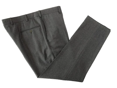 ERMENGILDO ZEGNA Sz 34 (altered to 36) Grey Flannel Wool Trousers - STAPLE - Image 1 of 4