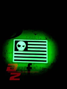 TAD Gear Flagge ACR 1,5"" mittlerer Schädel Patch Dans Skinz GITD dreifaches Design - Bild 1 von 2