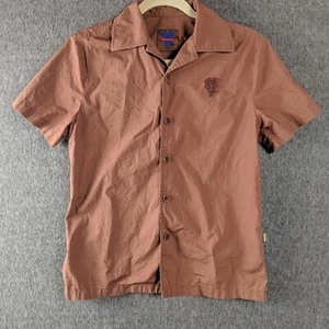 Heaven Marc Jacobs Mens Skirt XS Brown Bears Button Down Short Sleeve Retro - Picture 1 of 11