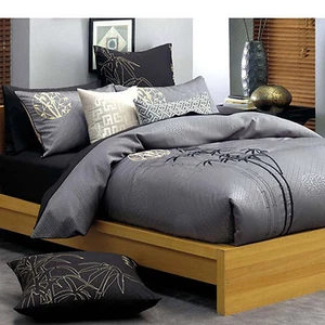 Linen House Tai Quilt cover set Accessories Asian Jacquard Double Grey - Picture 1 of 1