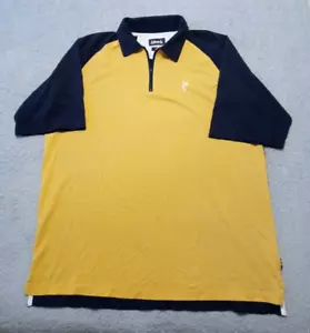 Polo de golf para hombre ASHWORTH amarillo y azul EZ-TECH 1/4 cremallera SS talla XL - COMO NUEVO - Imagen 1 de 6