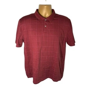 Van Heusen Grid Short Sleeve Polo Maroon Combo M - Bild 1 von 3
