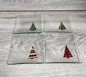 Pampered Chef Holiday Appetizer Plates 2808 6"×6" Christmas Tree 8 Plates - Picture 1 of 6