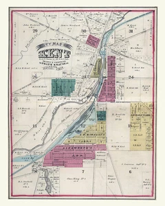 1874 Mappa della contea di Kent Portage Ohio - Foto 1 di 4
