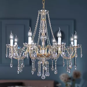LAMPADARIO IN CRISTALLO CLASSICO 8 LUCI MARIA TERESA mandorle DESIGN SWAROVSKY - Imagen 1 de 2
