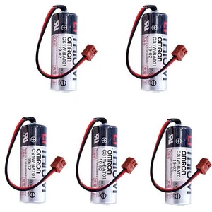 5X ER17500V 3.6V 2700mAh Battery with small Brown Plug for Omron CS1W-BAT01 PLC - Picture 1 of 4
